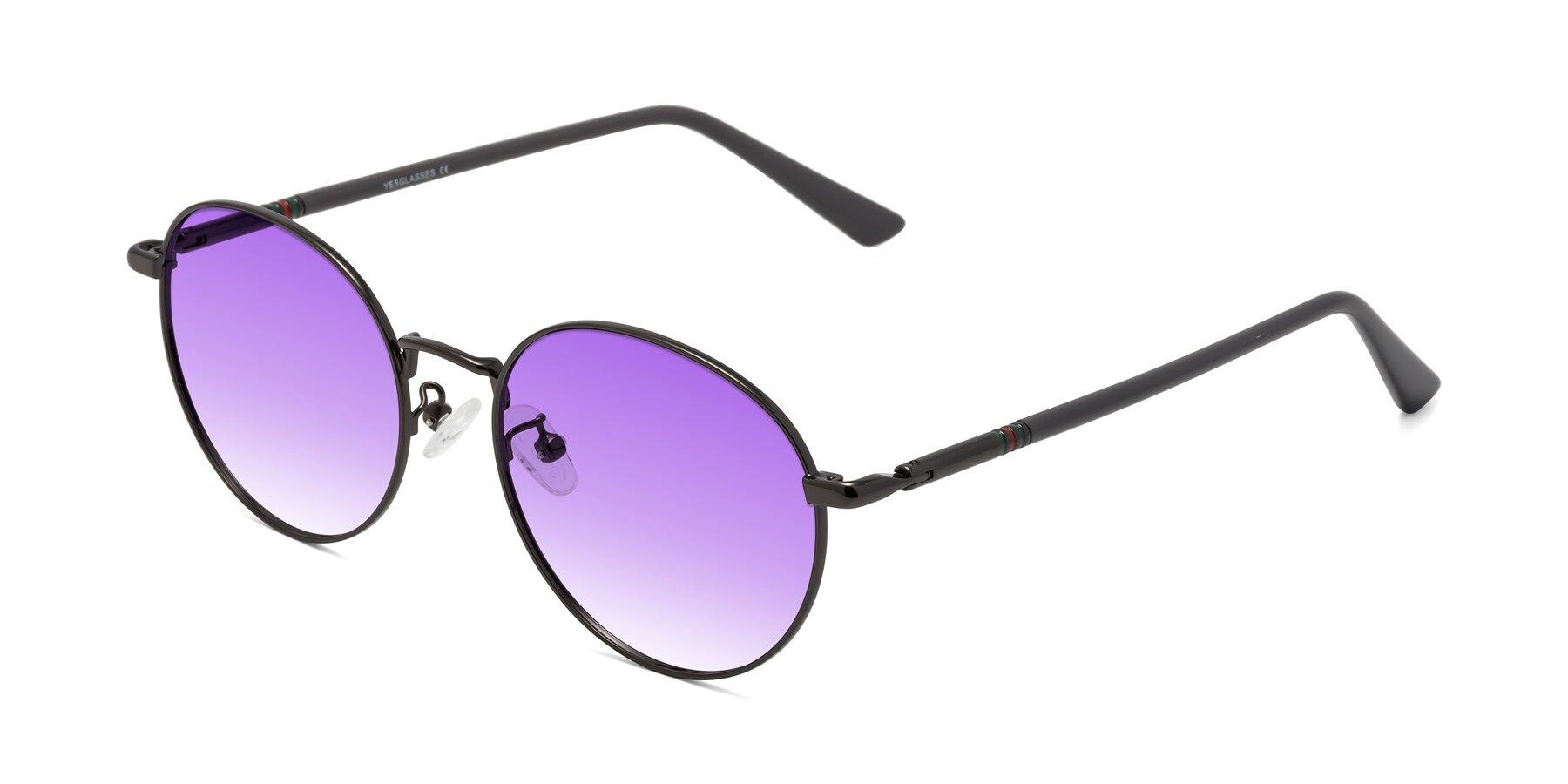 Angle of Talla in Gunmetal with Purple Gradient Lenses