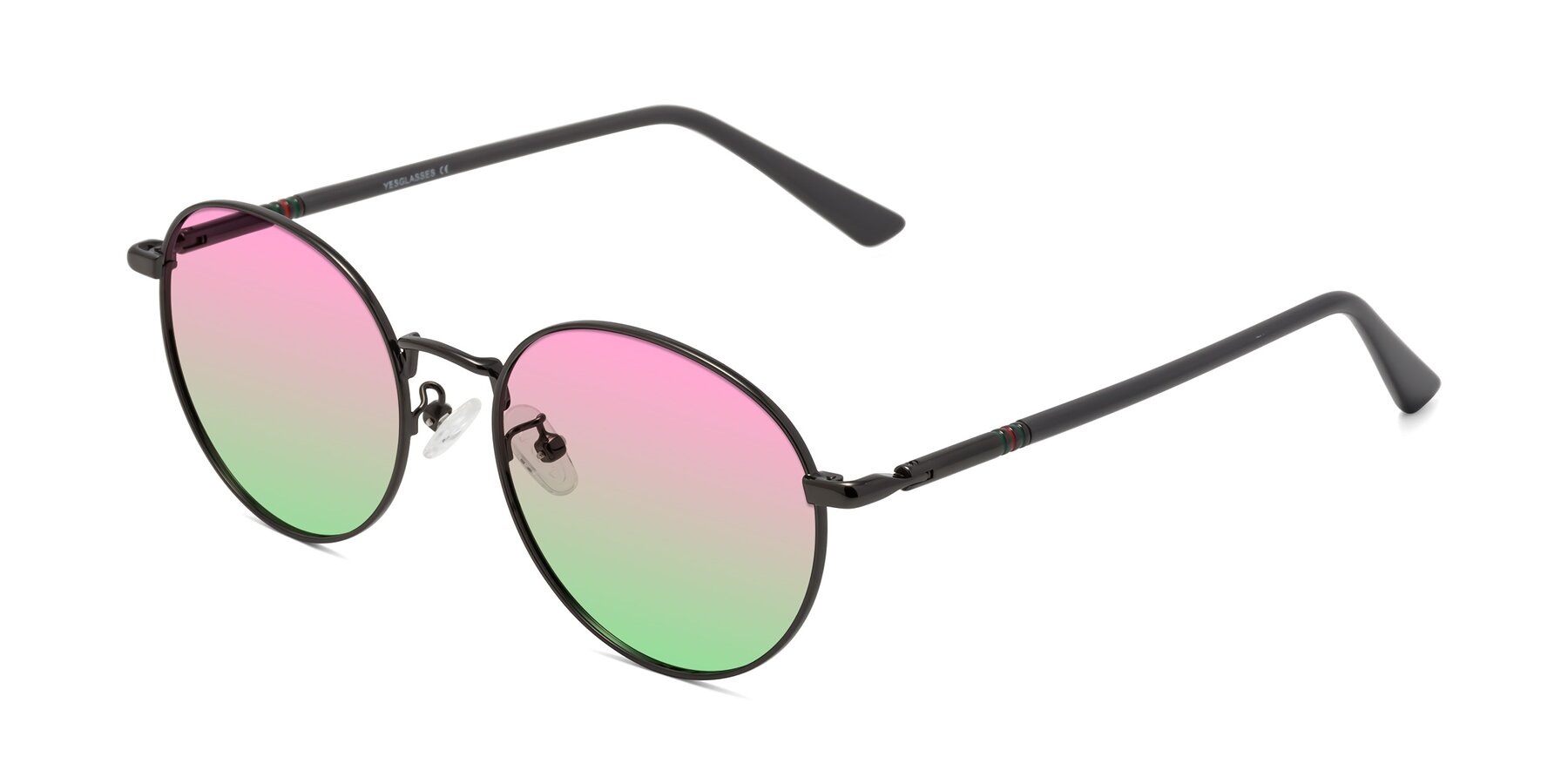 Angle of Talla in Gunmetal with Pink / Green Gradient Lenses