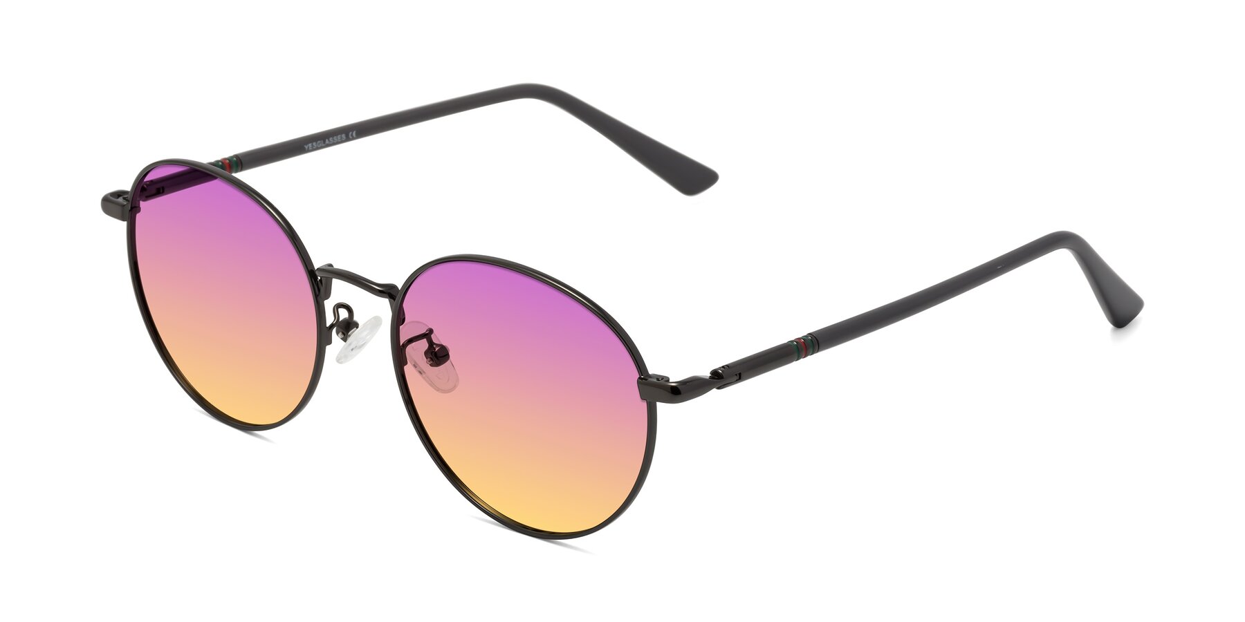 Angle of Talla in Gunmetal with Purple / Yellow Gradient Lenses