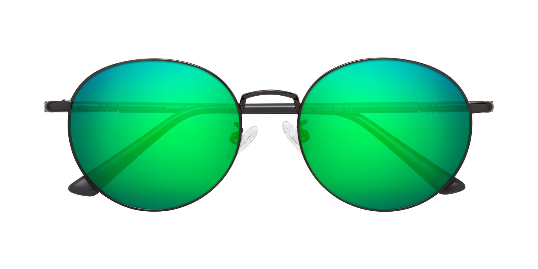 Folded Front of Talla in Gunmetal with Green Mirrored Lenses