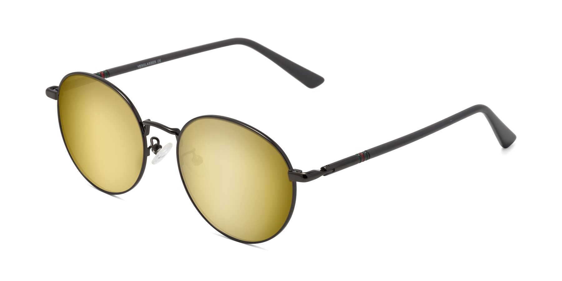 Angle of Talla in Gunmetal with Gold Mirrored Lenses