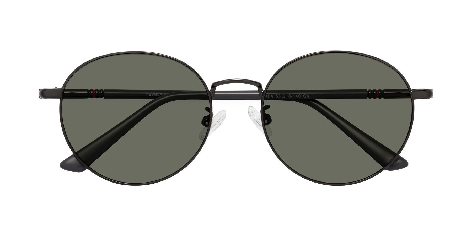 Folded Front of Talla in Gunmetal with Gray Polarized Lenses