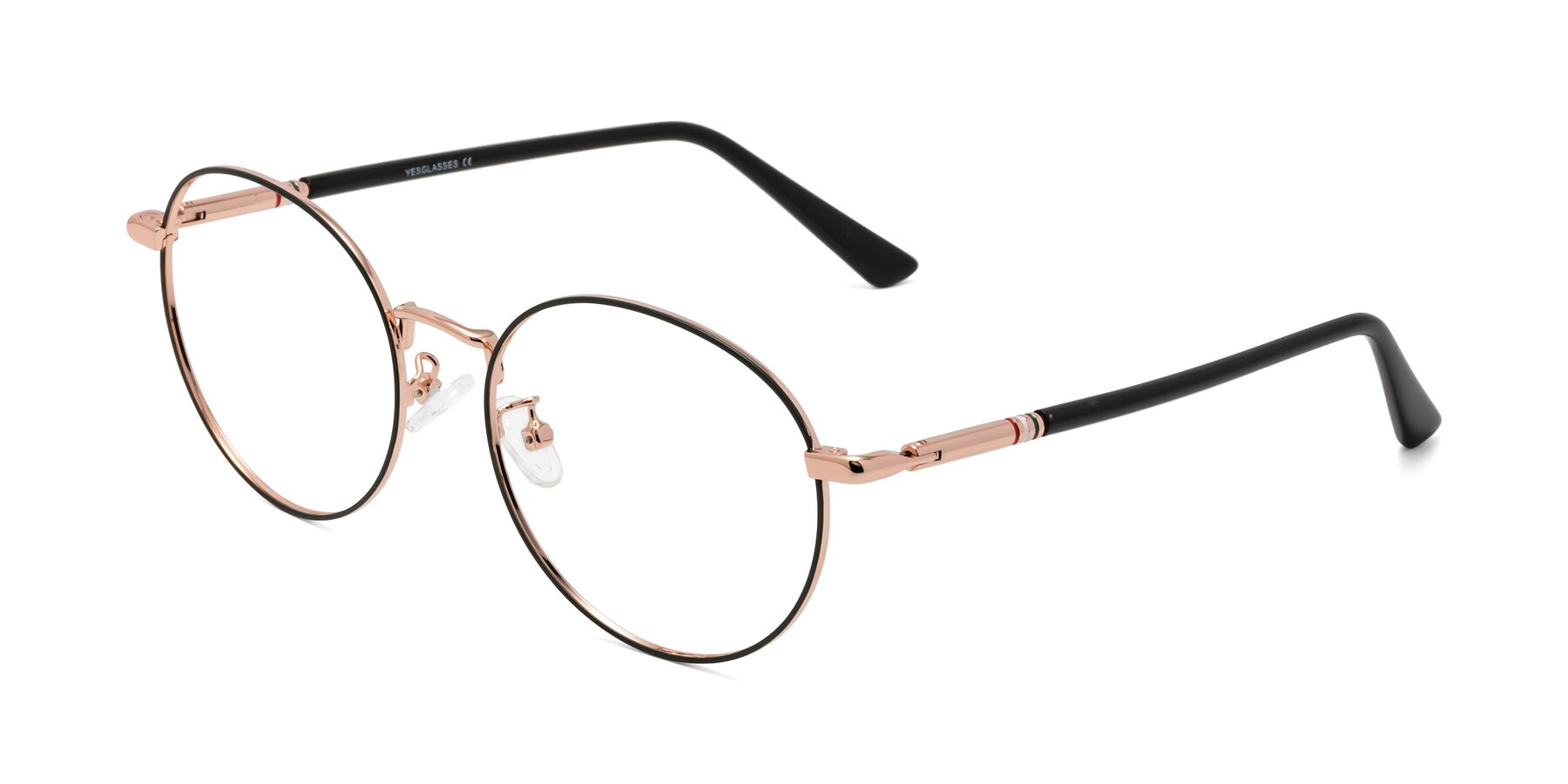 Angle of Talla in Black-Gold with Clear Eyeglass Lenses