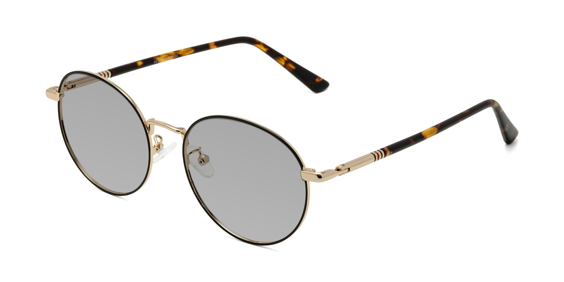 Angle of Talla in Black-Gold with Light Gray Tinted Lenses