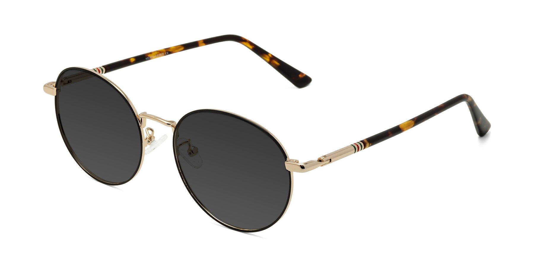 Angle of Talla in Black-Gold with Gray Tinted Lenses