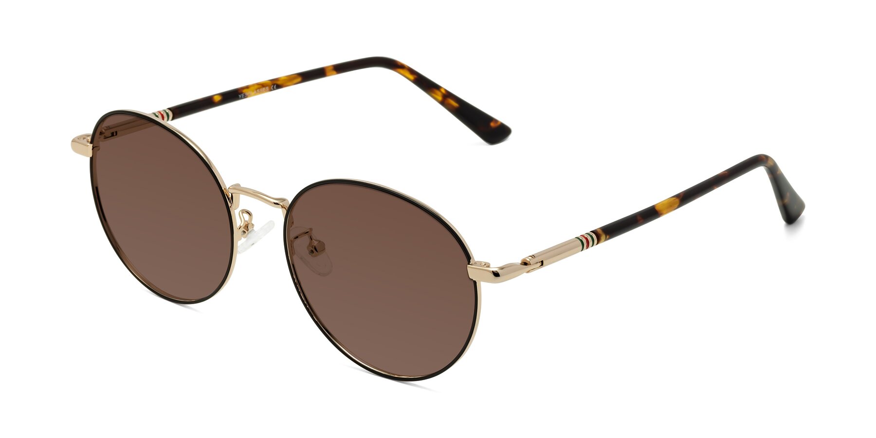 Angle of Talla in Black-Gold with Brown Tinted Lenses