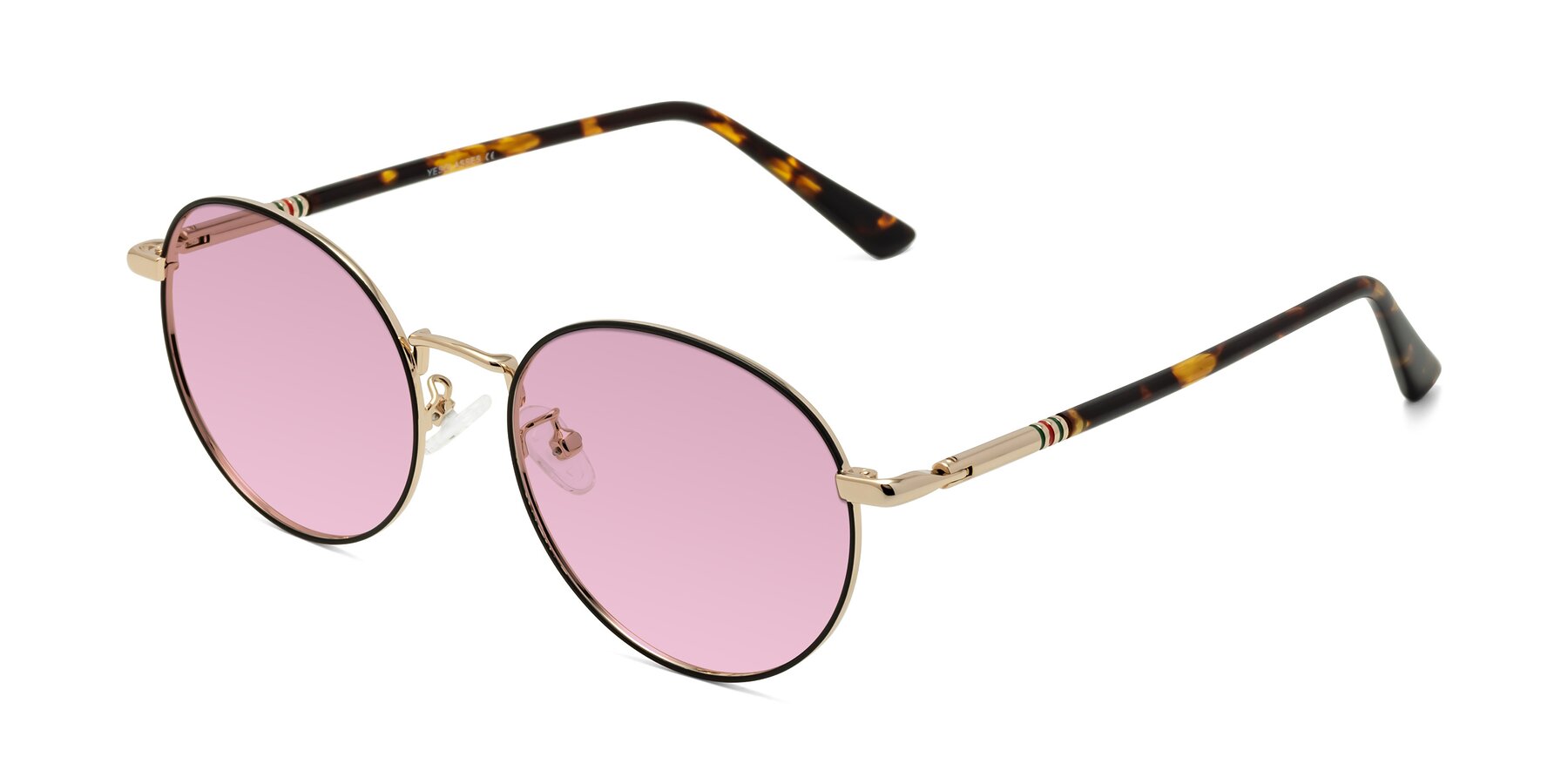 Angle of Talla in Black-Gold with Light Wine Tinted Lenses