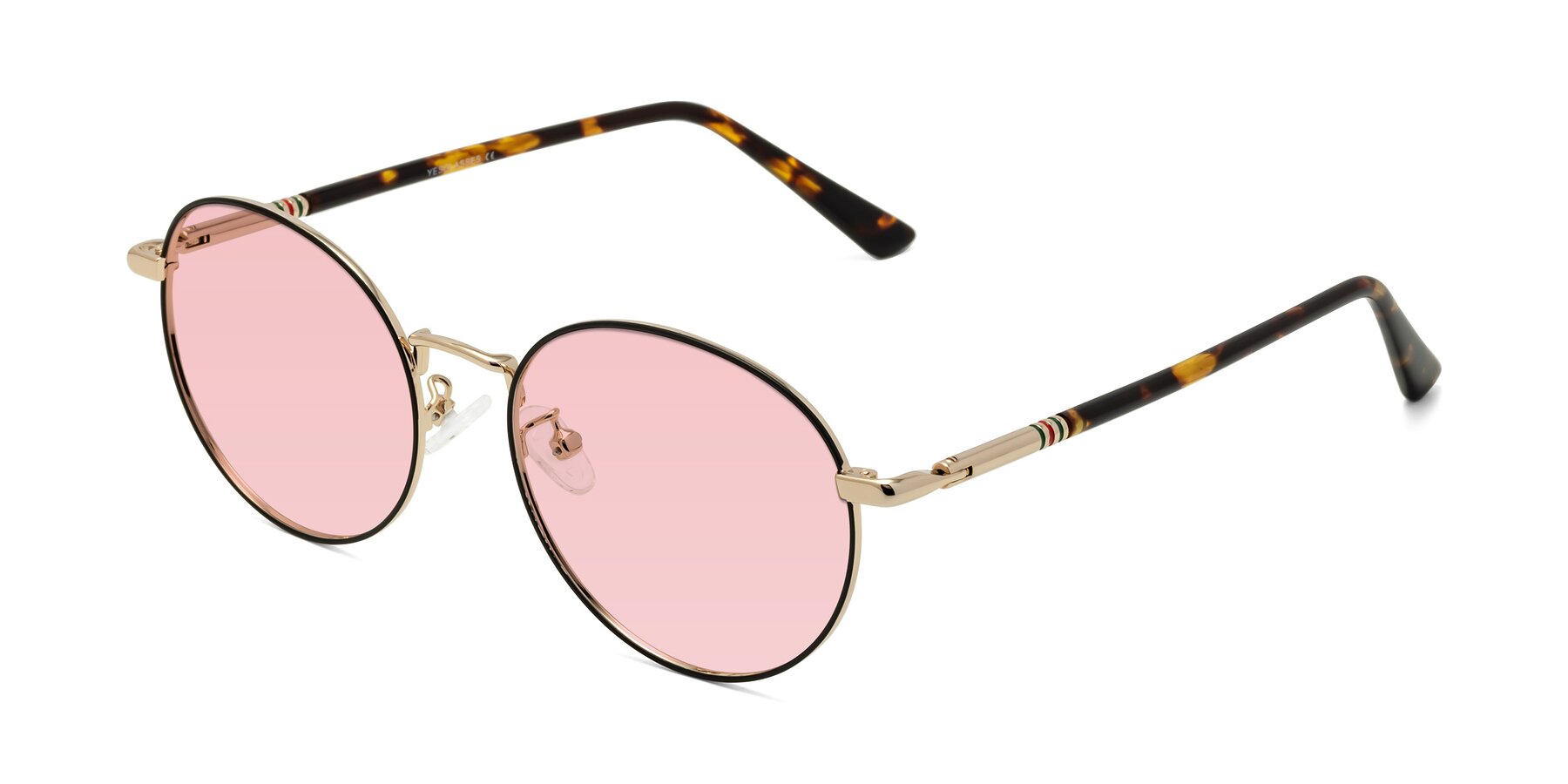 Angle of Talla in Black-Gold with Light Garnet Tinted Lenses