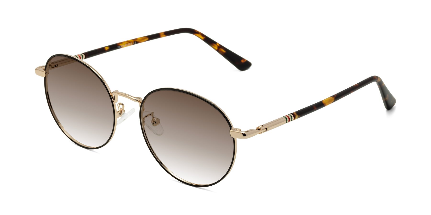 Angle of Talla in Black-Gold with Brown Gradient Lenses