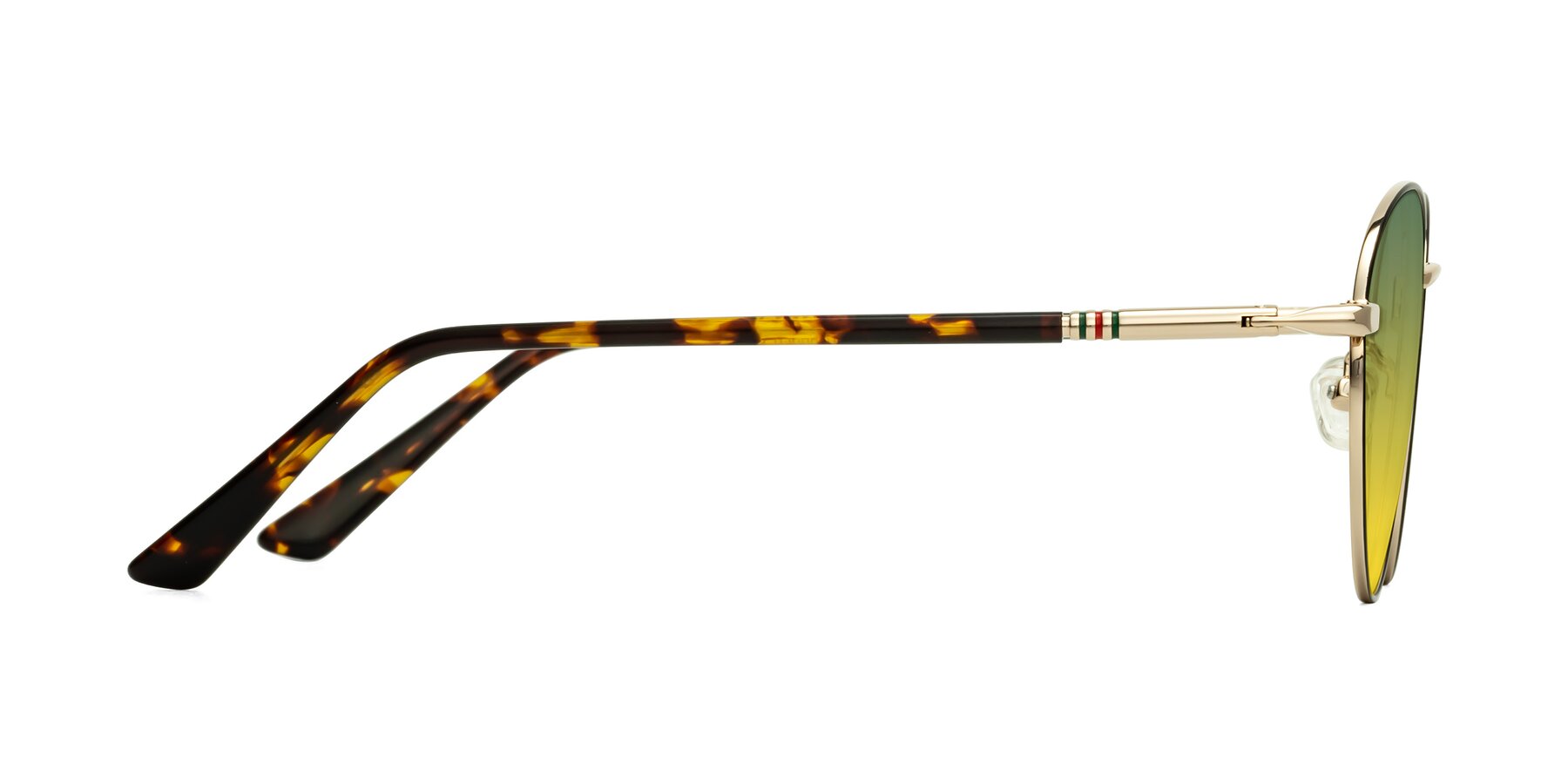 Side of Talla in Black-Gold with Green / Yellow Gradient Lenses