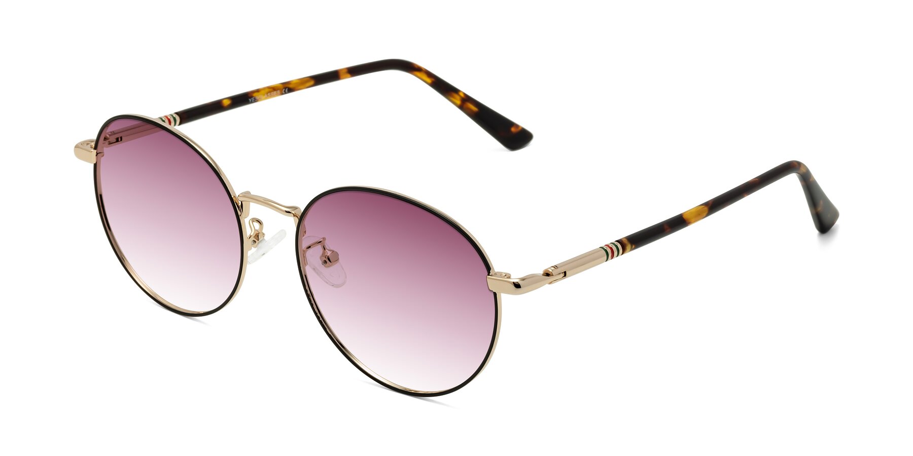 Angle of Talla in Black-Gold with Wine Gradient Lenses