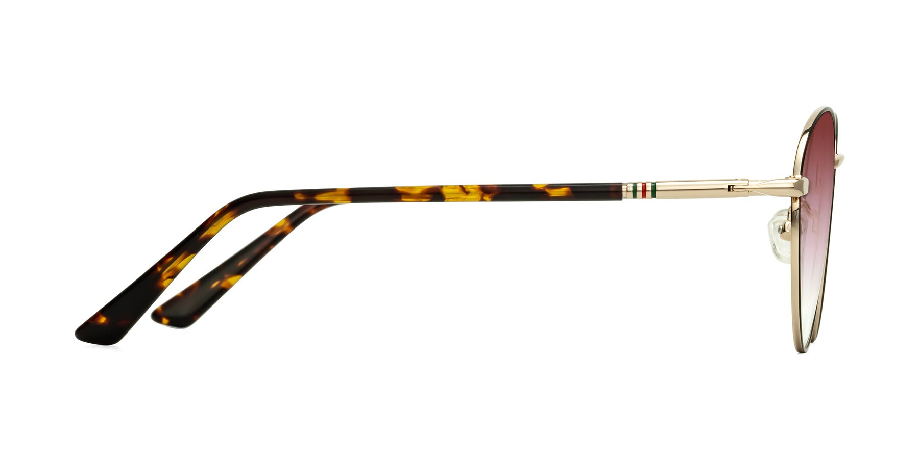 Side of Talla in Black-Gold with Garnet Gradient Lenses