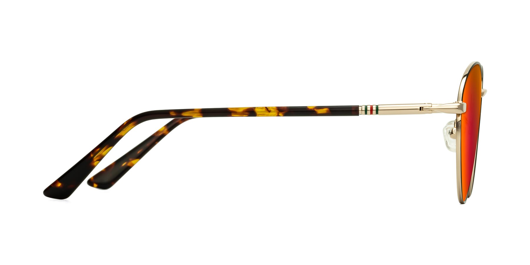 Side of Talla in Black-Gold with Red Gold Mirrored Lenses