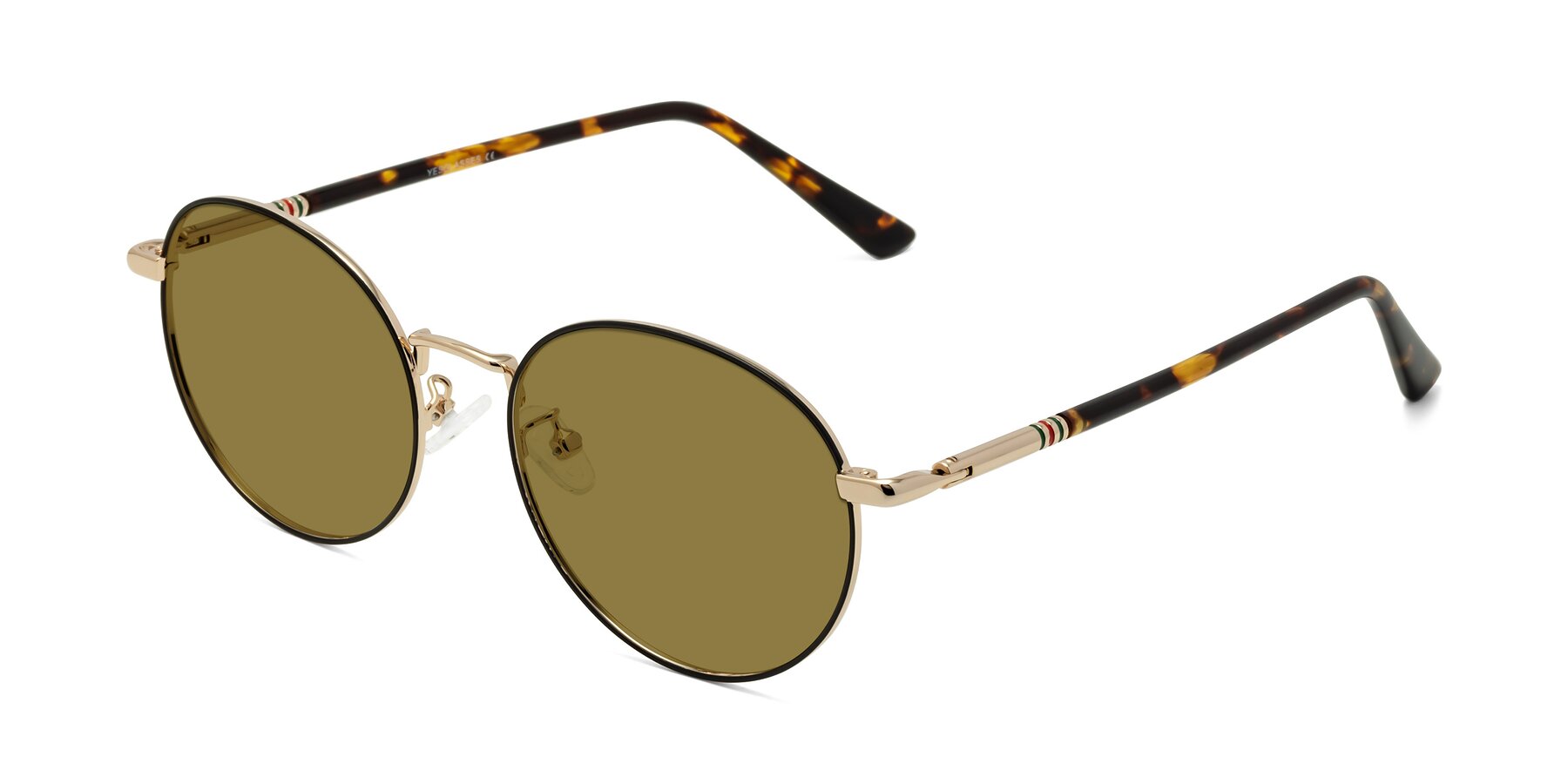 Angle of Talla in Black-Gold with Brown Polarized Lenses