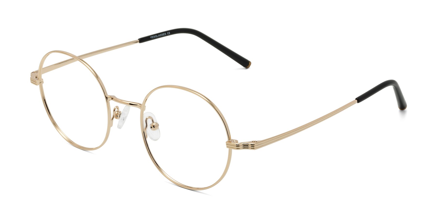 Angle of Sword in Light Gold with Clear Eyeglass Lenses