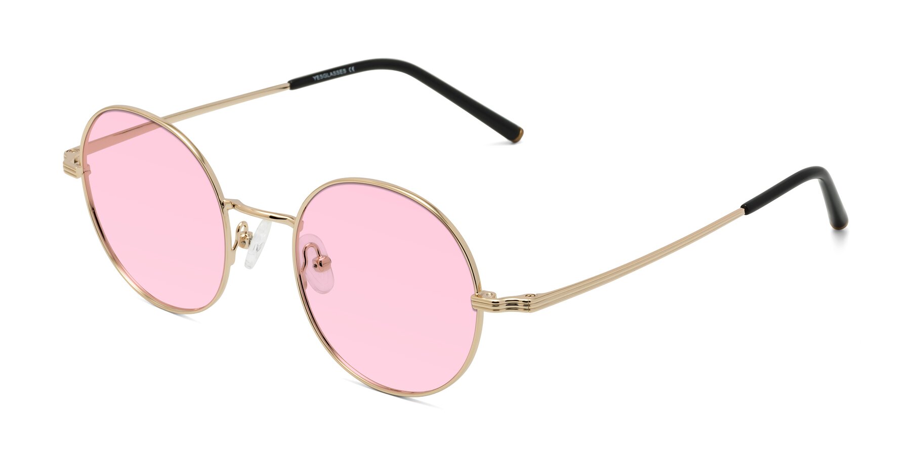 Angle of Sword in Light Gold with Light Pink Tinted Lenses