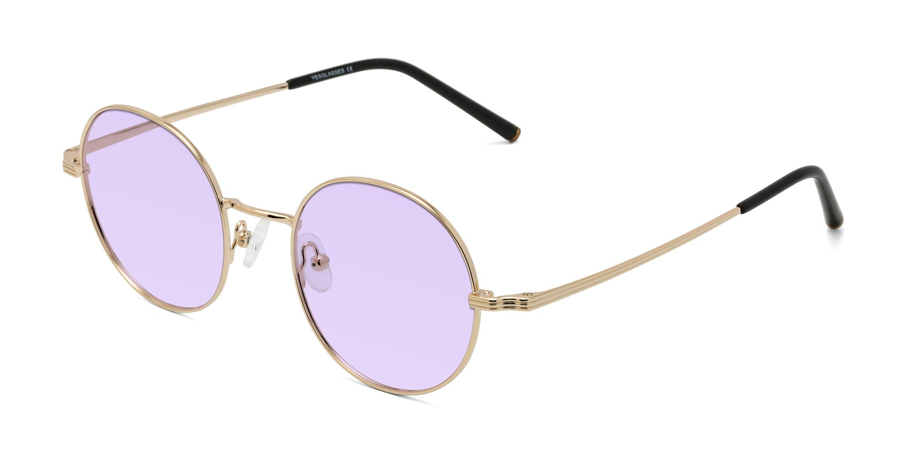 Angle of Sword in Light Gold with Light Purple Tinted Lenses