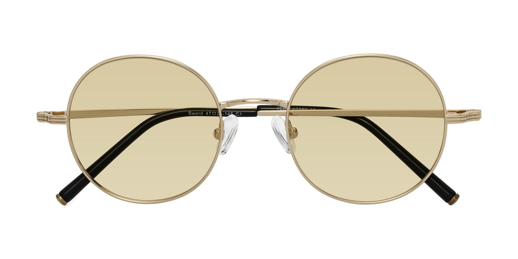 Folded Front of Sword in Light Gold with Light Champagne Tinted Lenses