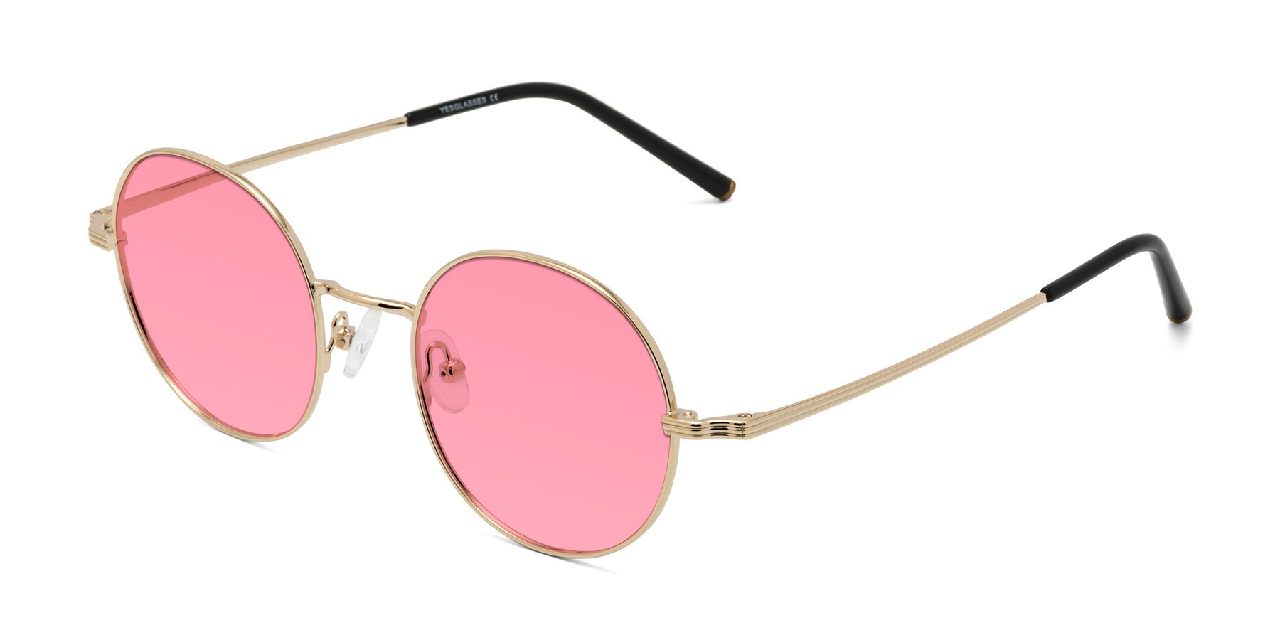 Angle of Sword in Light Gold with Pink Tinted Lenses