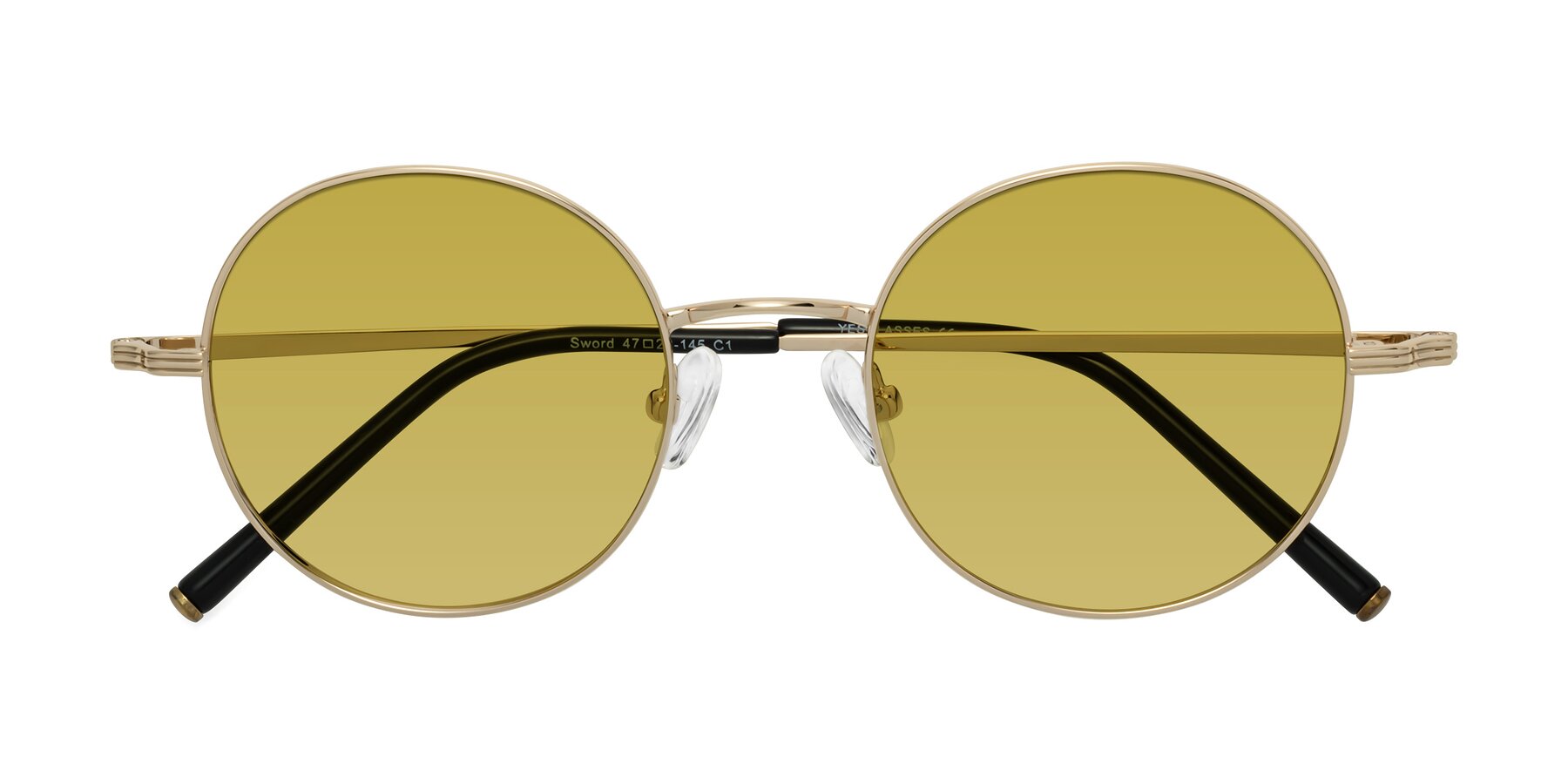 Folded Front of Sword in Light Gold with Champagne Tinted Lenses