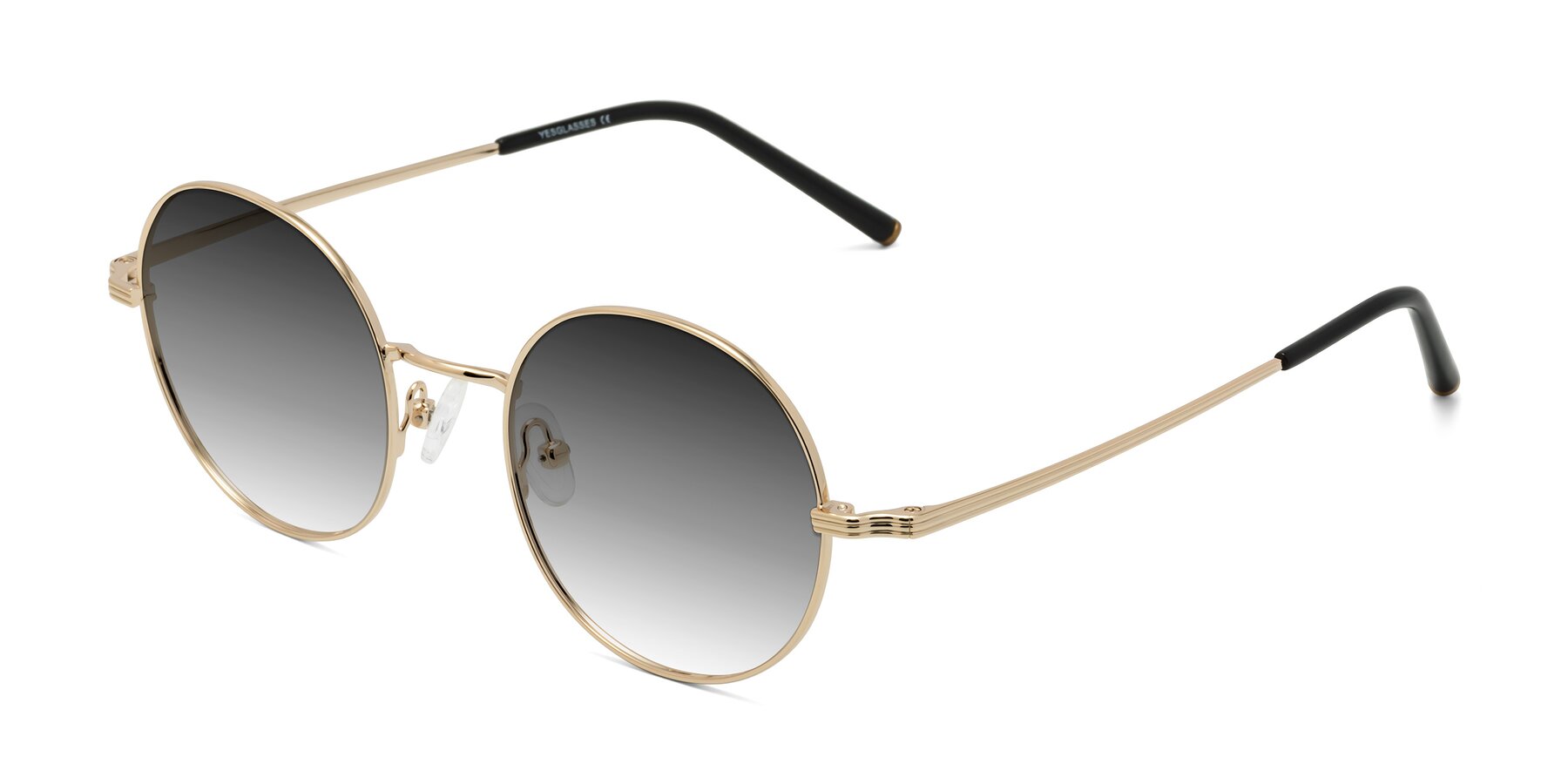 Angle of Sword in Light Gold with Gray Gradient Lenses