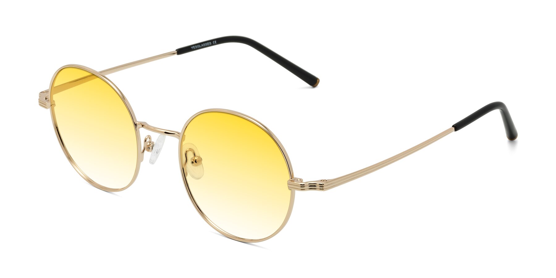 Angle of Sword in Light Gold with Yellow Gradient Lenses