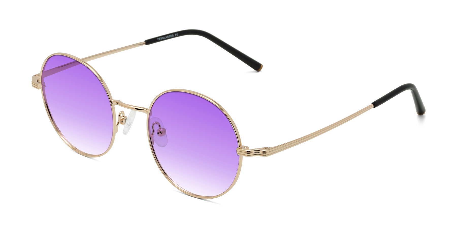 Angle of Sword in Light Gold with Purple Gradient Lenses