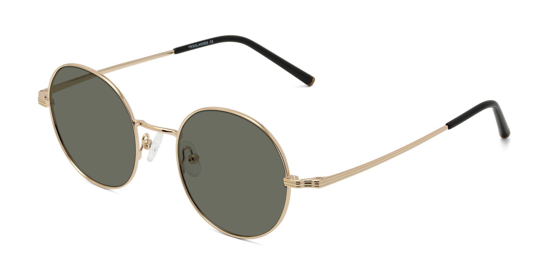 Angle of Sword in Light Gold with Gray Polarized Lenses