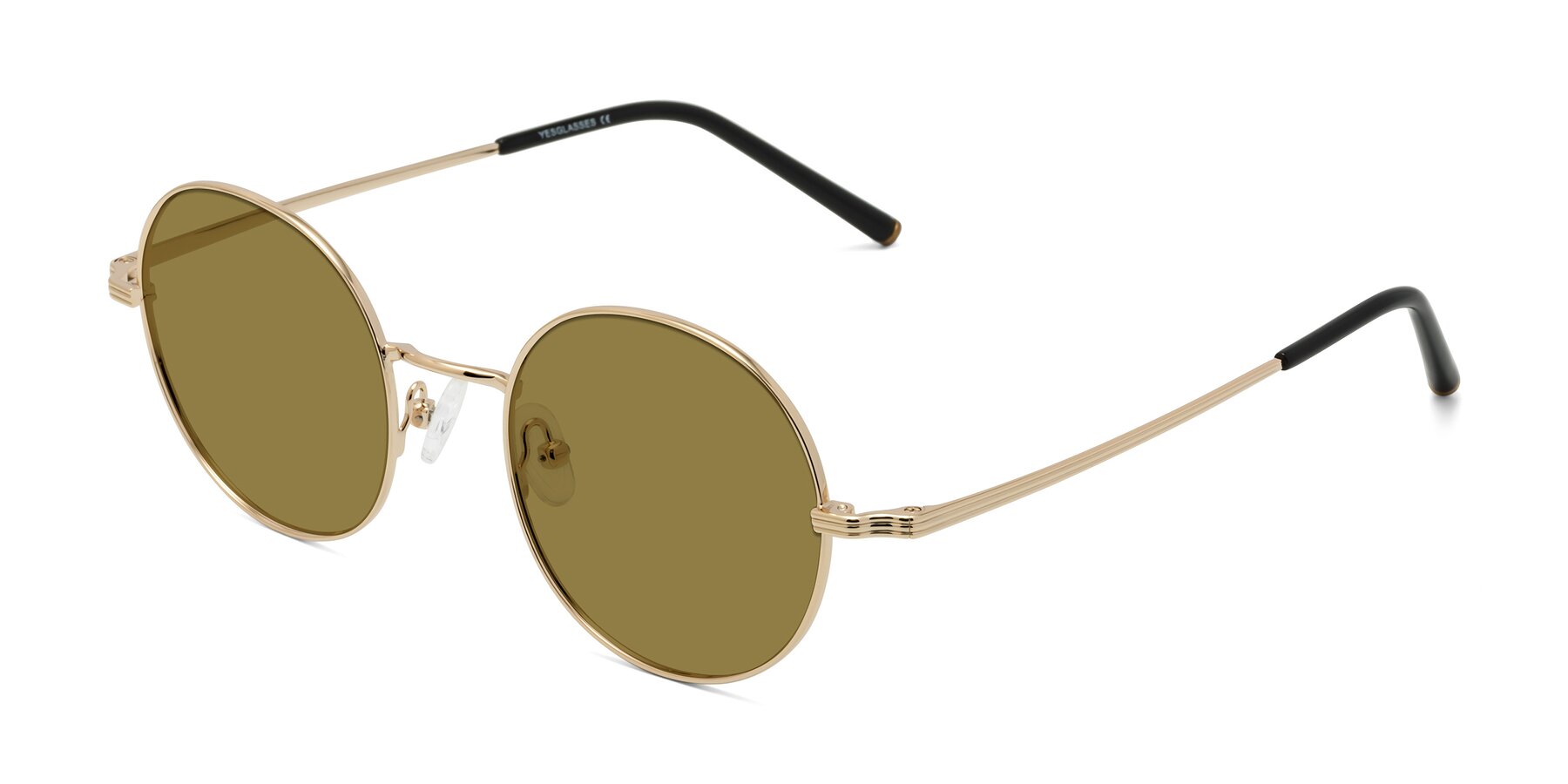 Angle of Sword in Light Gold with Brown Polarized Lenses