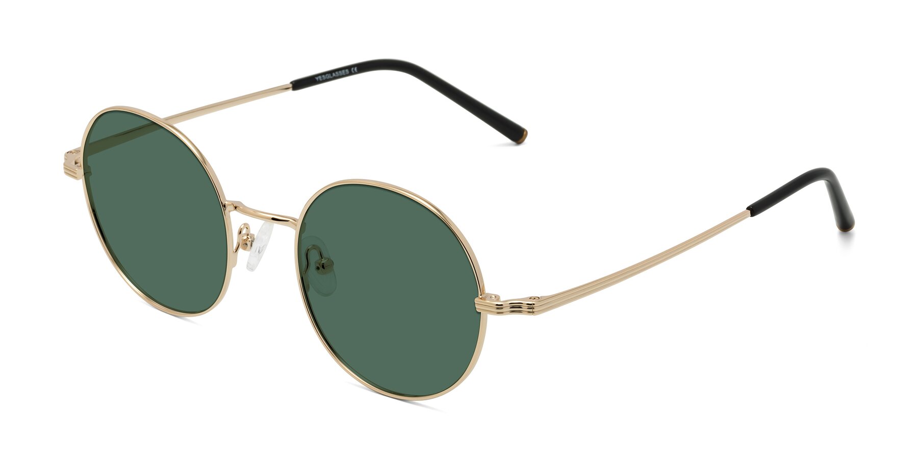 Angle of Sword in Light Gold with Green Polarized Lenses