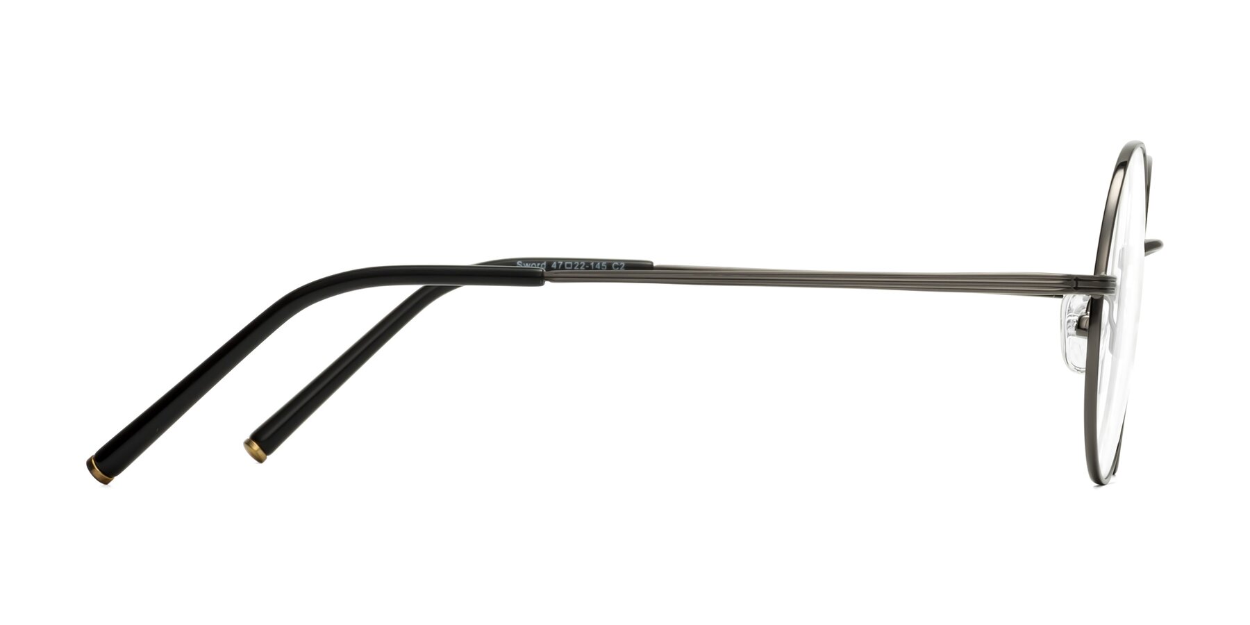 Side of Sword in Gunmetal with Clear Eyeglass Lenses