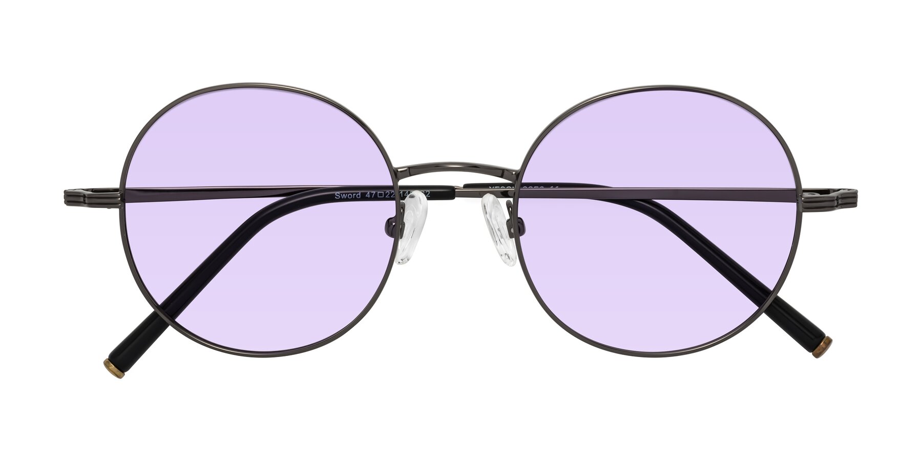 Folded Front of Sword in Gunmetal with Light Purple Tinted Lenses