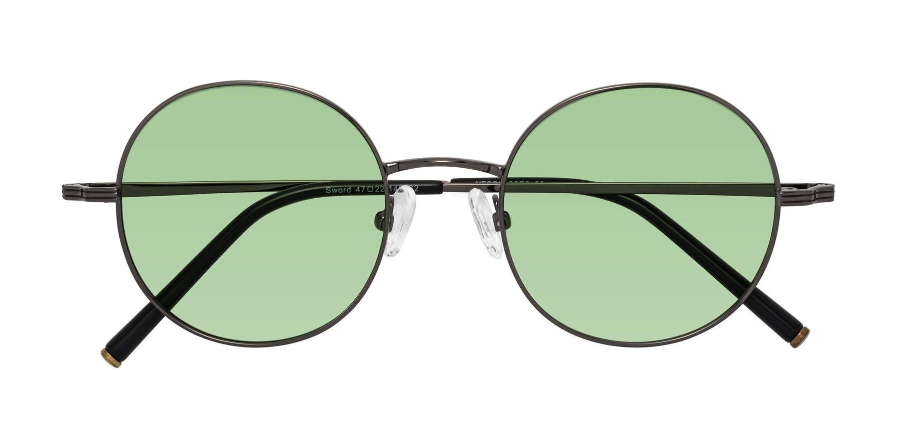 Folded Front of Sword in Gunmetal with Medium Green Tinted Lenses