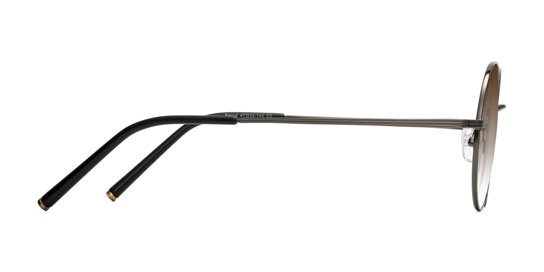 Side of Sword in Gunmetal with Brown Gradient Lenses