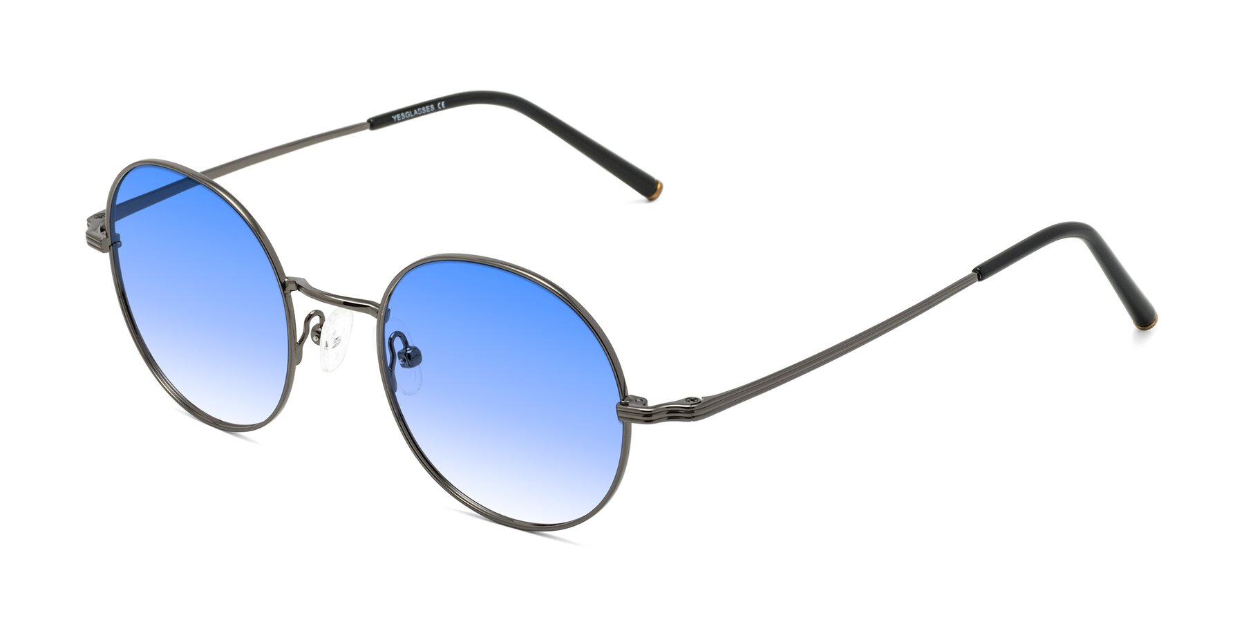 Angle of Sword in Gunmetal with Blue Gradient Lenses