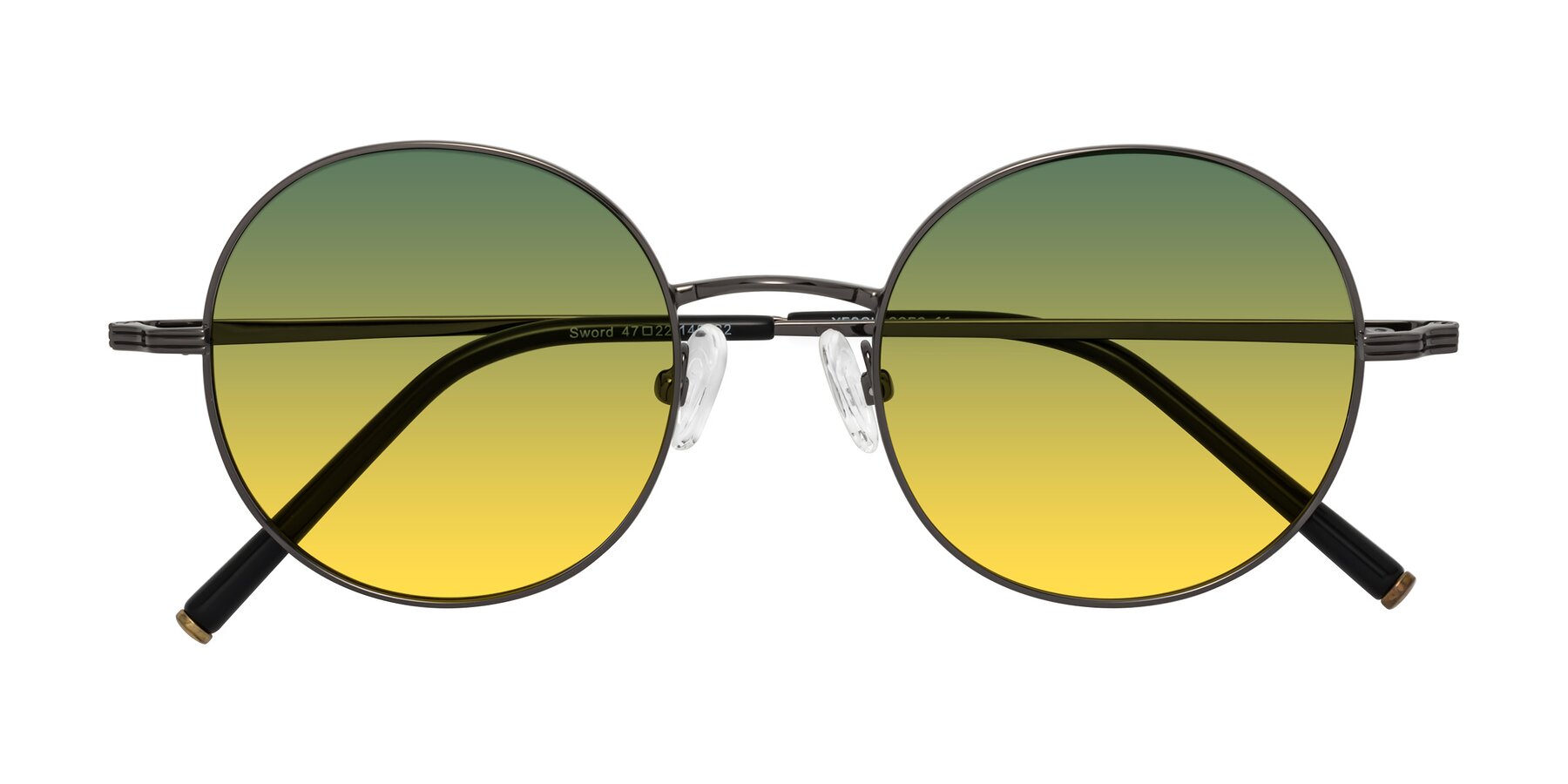 Folded Front of Sword in Gunmetal with Green / Yellow Gradient Lenses