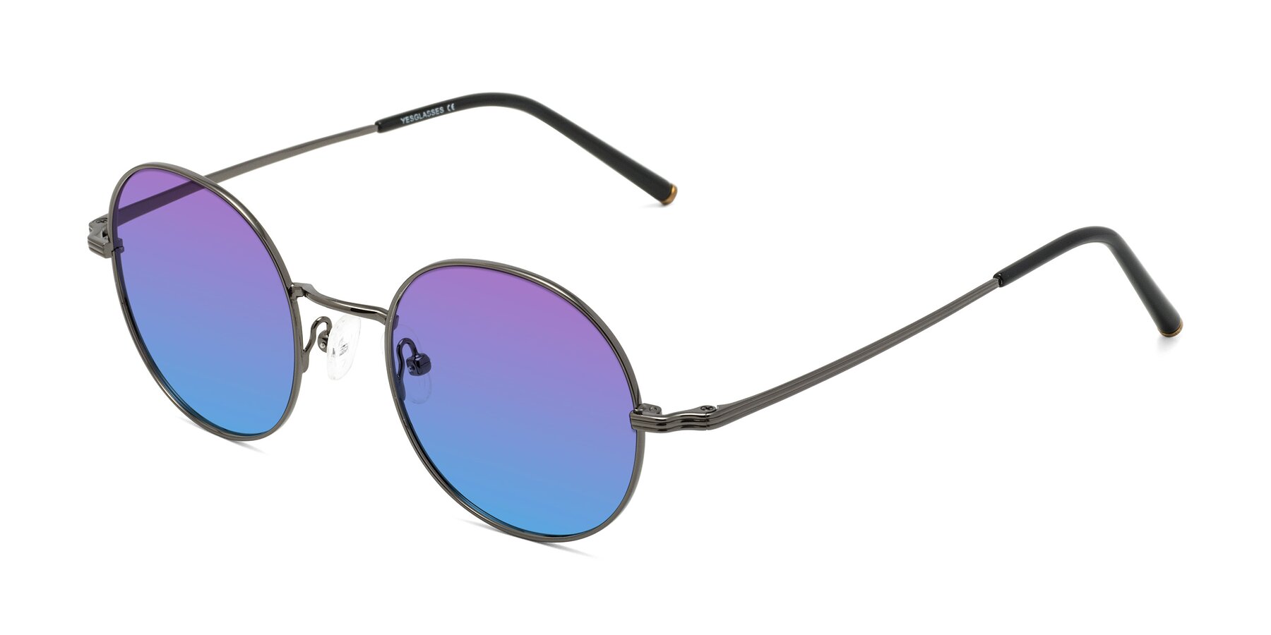 Angle of Sword in Gunmetal with Purple / Blue Gradient Lenses