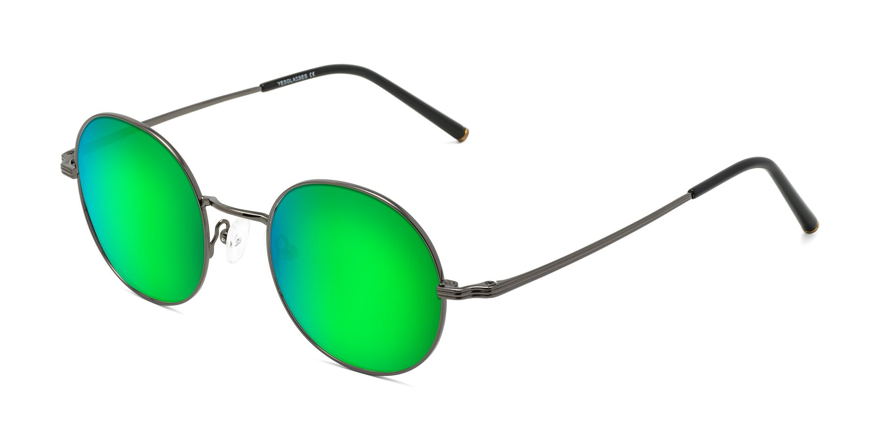 Angle of Sword in Gunmetal with Green Mirrored Lenses