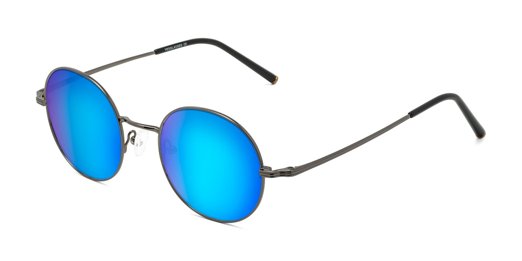 Angle of Sword in Gunmetal with Blue Mirrored Lenses