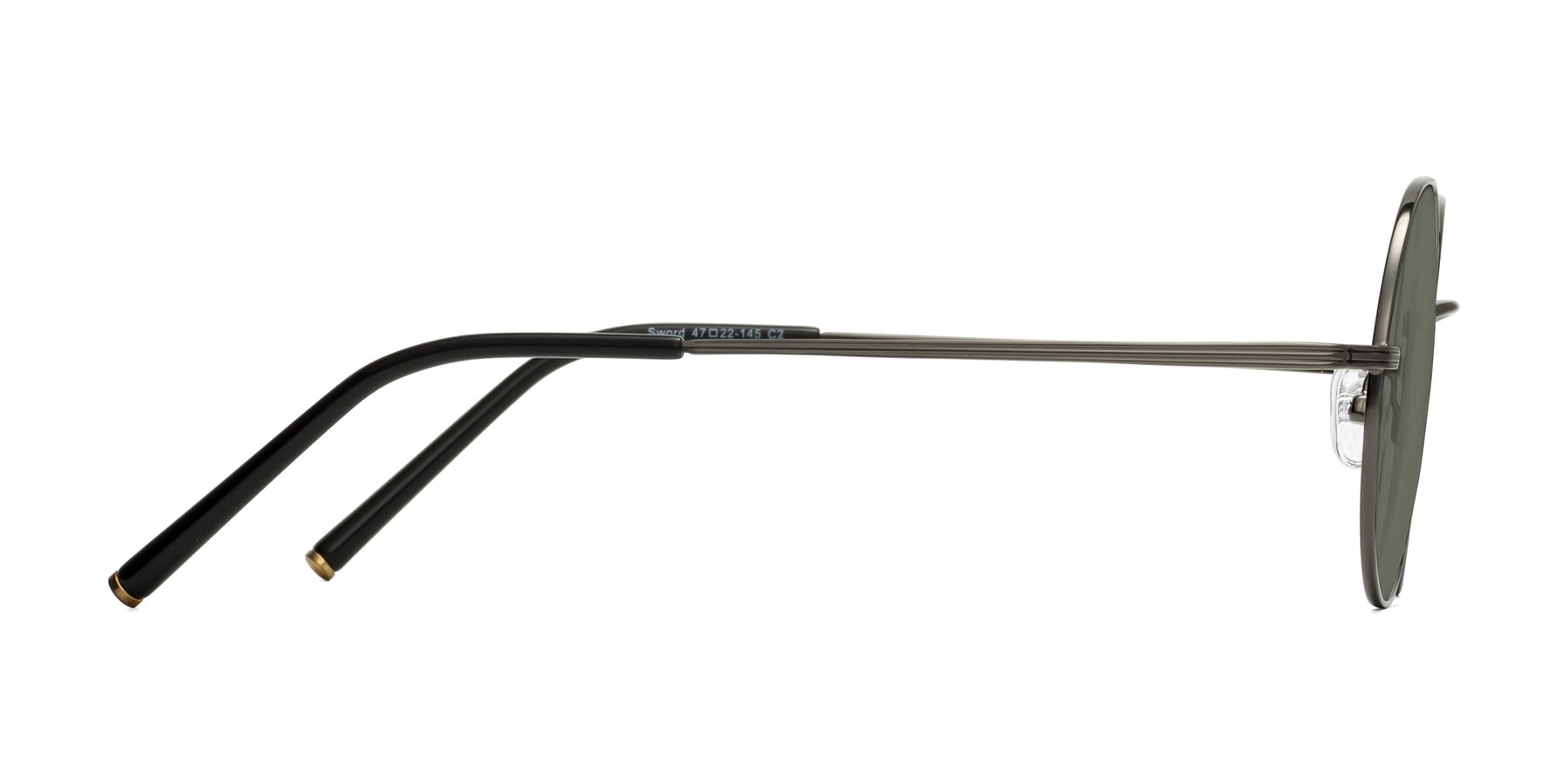 Side of Sword in Gunmetal with Gray Polarized Lenses