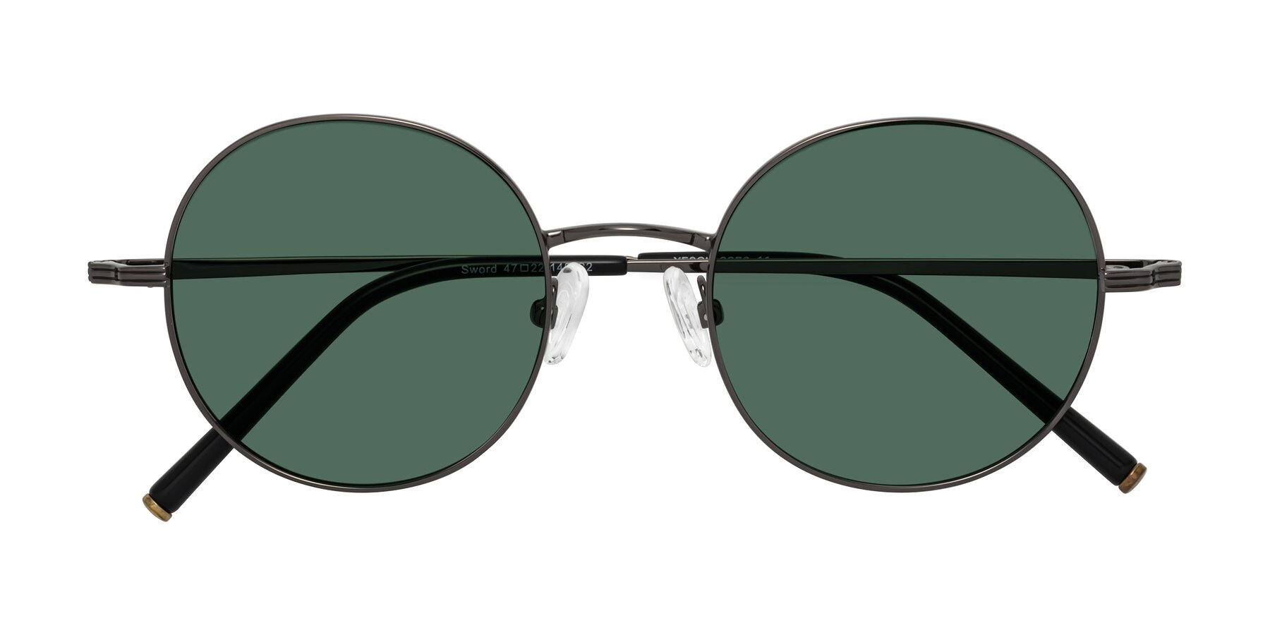 Folded Front of Sword in Gunmetal with Green Polarized Lenses