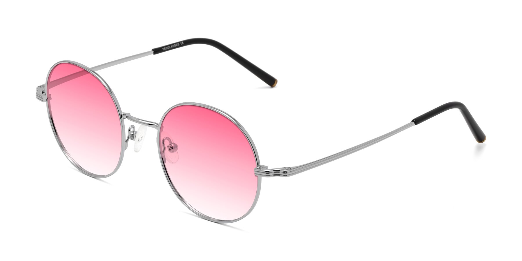 Angle of Sword in Silver with Pink Gradient Lenses