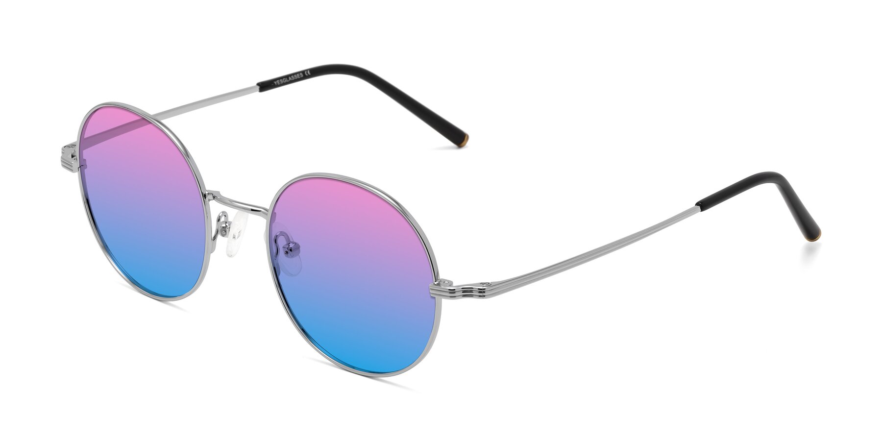 Angle of Sword in Silver with Pink / Blue Gradient Lenses