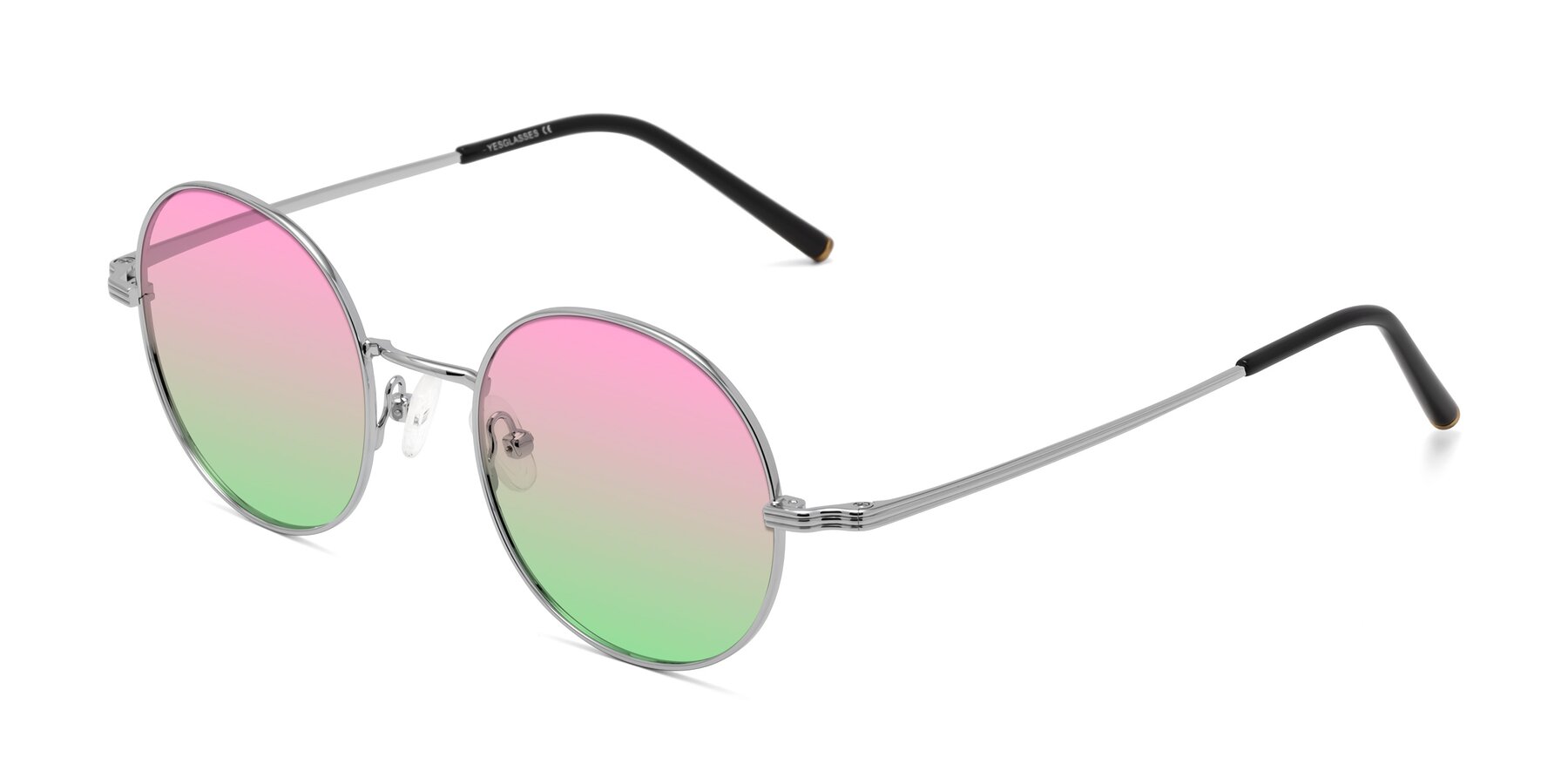 Angle of Sword in Silver with Pink / Green Gradient Lenses