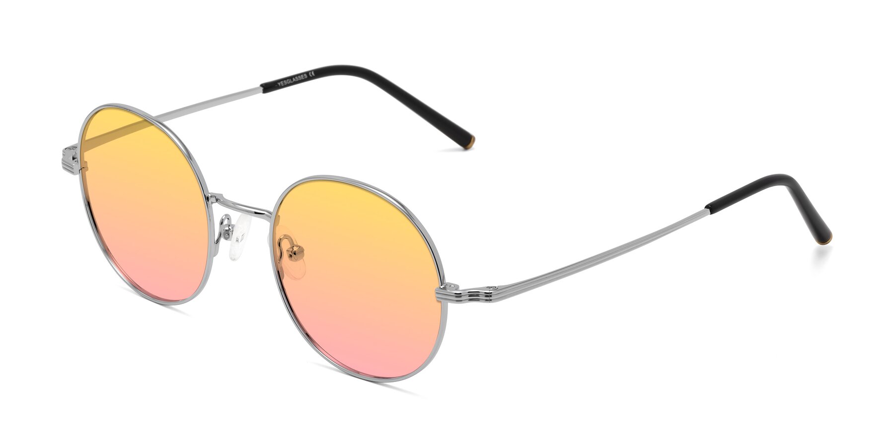 Angle of Sword in Silver with Yellow / Pink Gradient Lenses