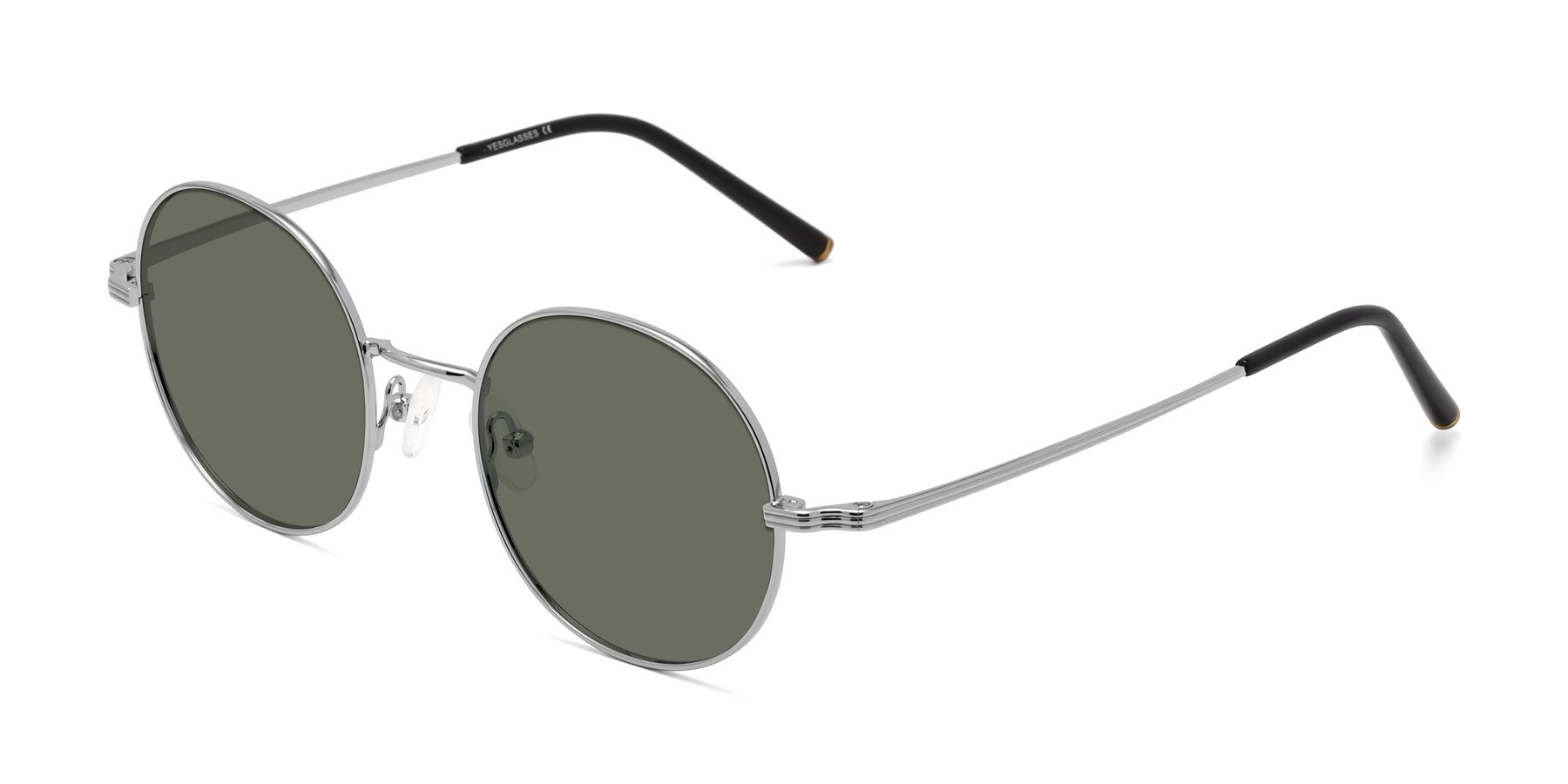 Angle of Sword in Silver with Gray Polarized Lenses