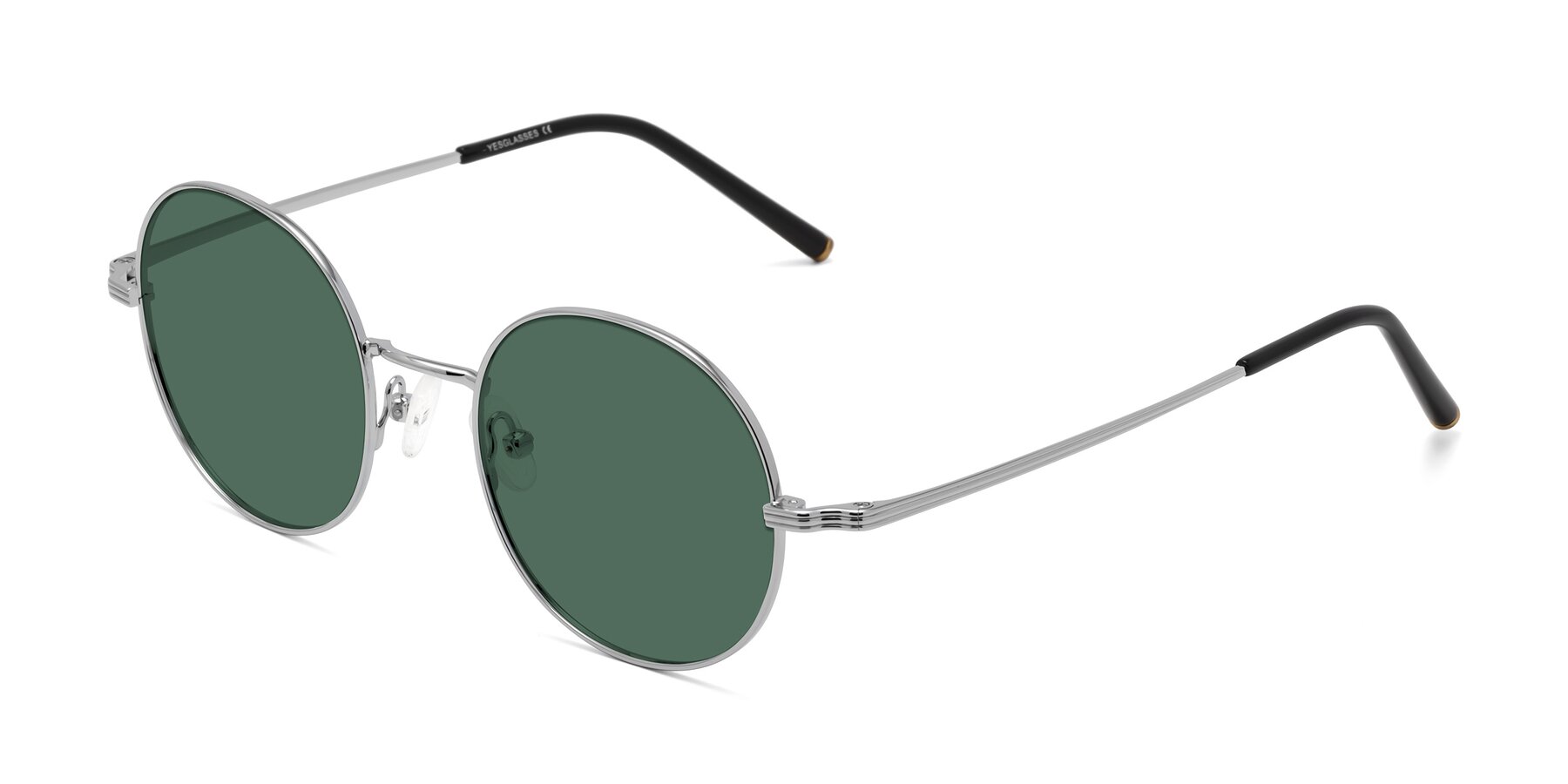 Angle of Sword in Silver with Green Polarized Lenses