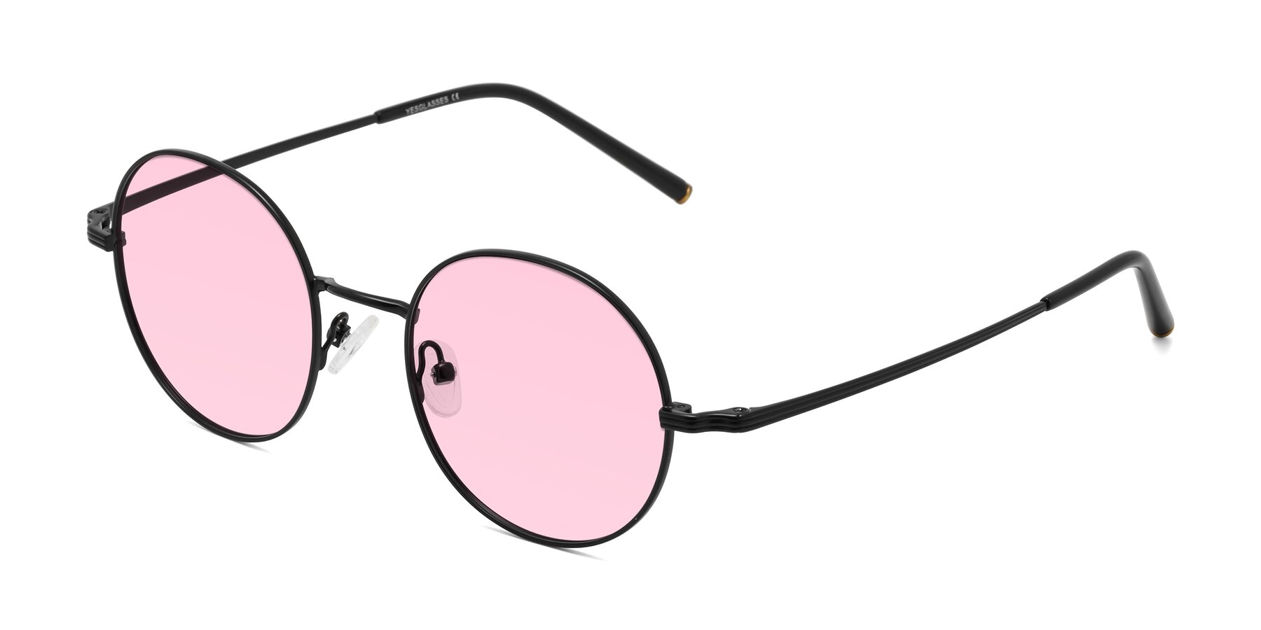 Angle of Sword in Black with Light Pink Tinted Lenses