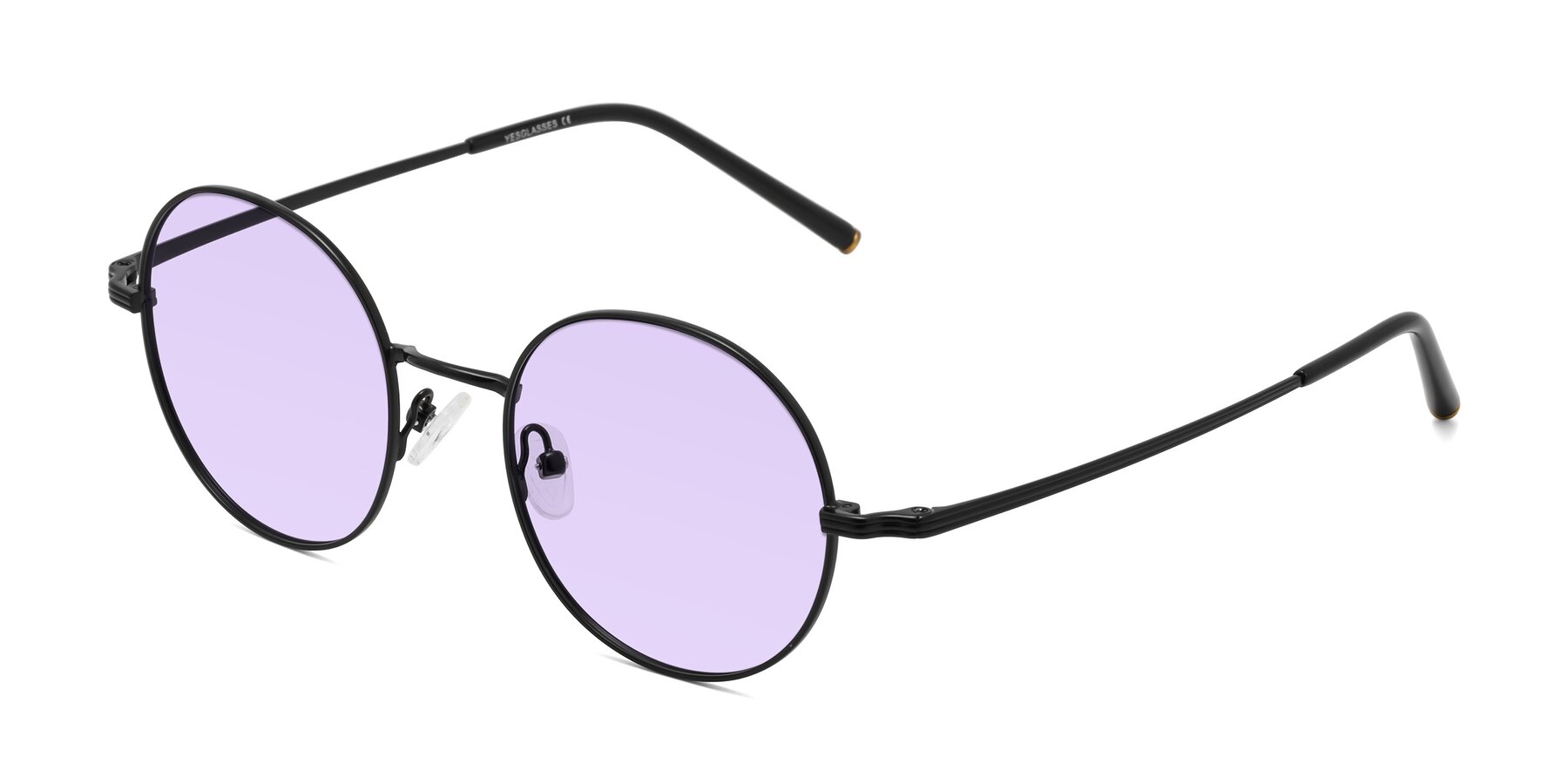 Angle of Sword in Black with Light Purple Tinted Lenses