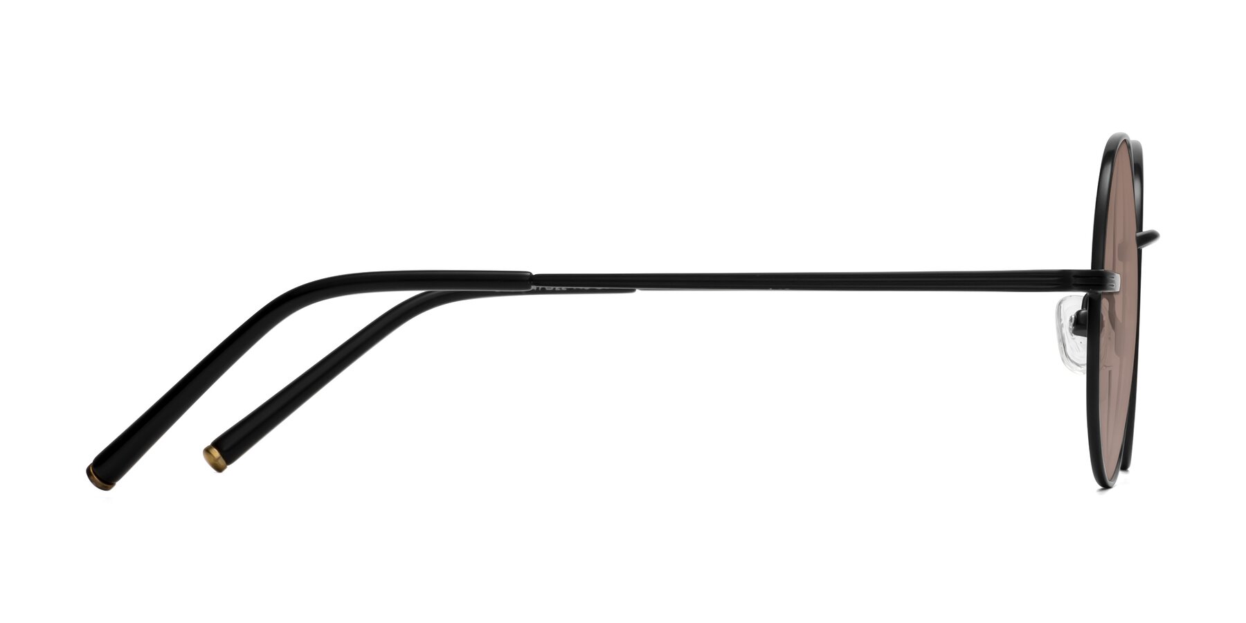 Side of Sword in Black with Medium Brown Tinted Lenses